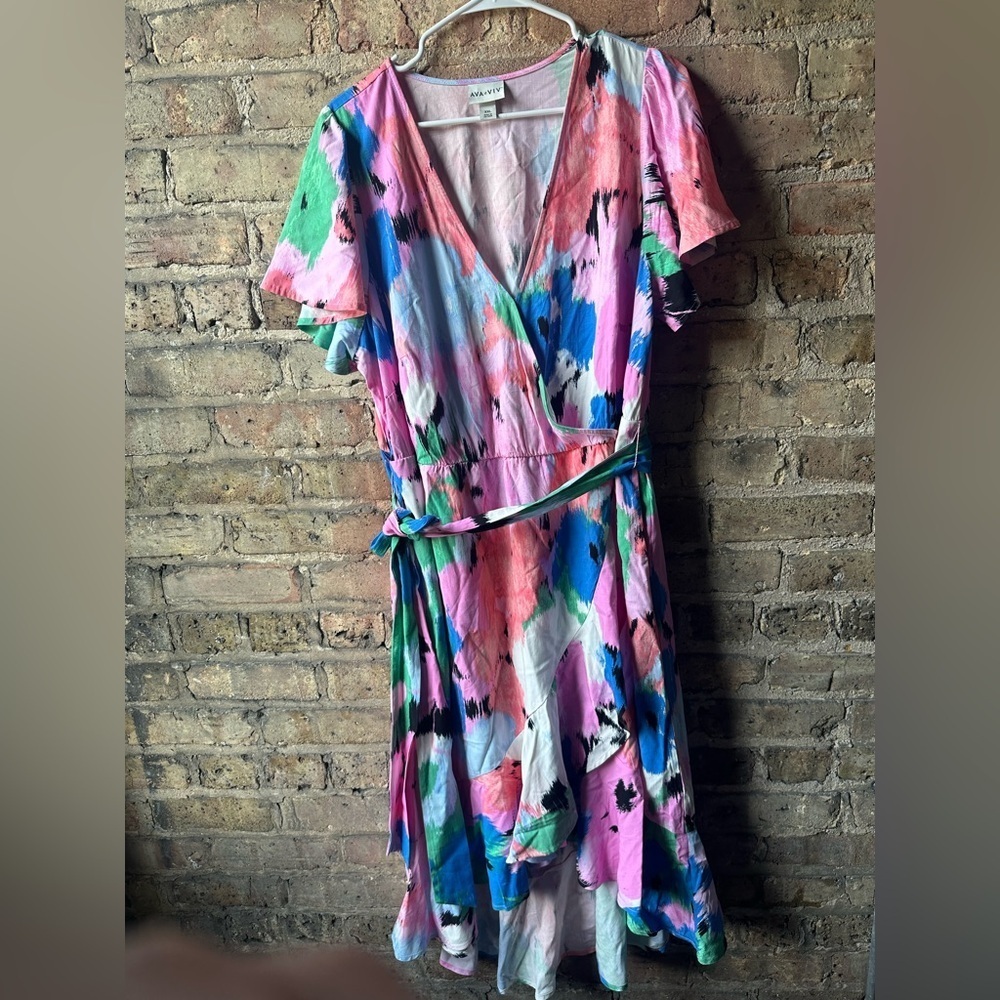 Ava & Viv Pink Blue  Sundress
